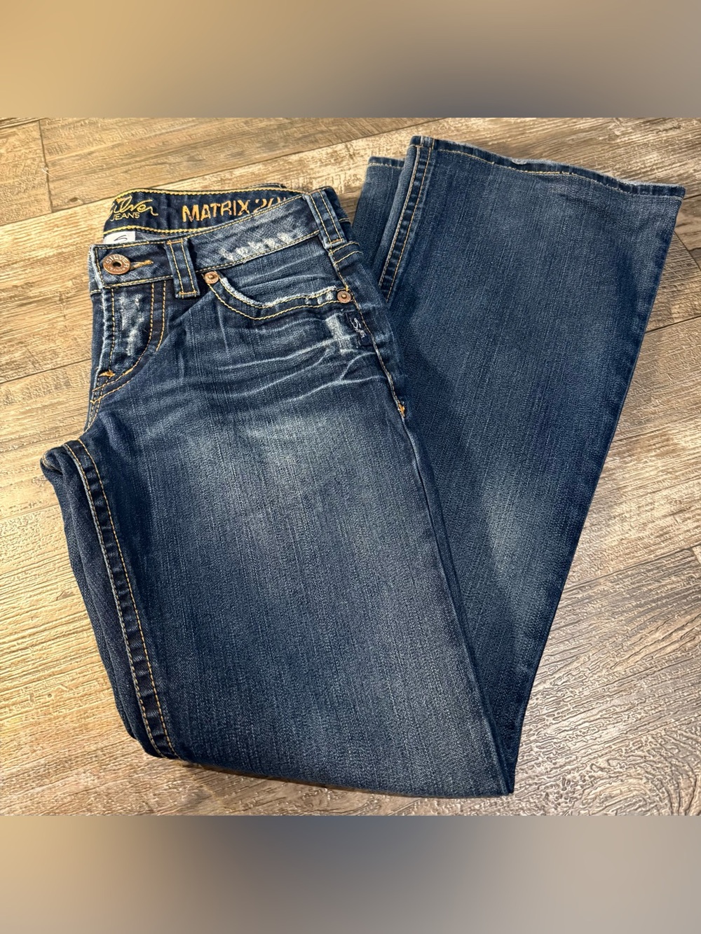 Silver Jeans Co Suki Matrix 20 Bootcut Jeans 27/33 Dark Wash Y2K Western